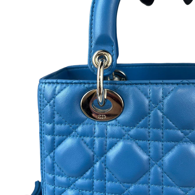 Lady Dior Medium Blue Lambskin SHW