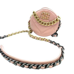 19 round clutch with chain Pink