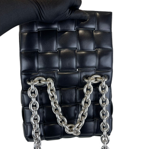 Chain Cassette Bag Leather Black SHW