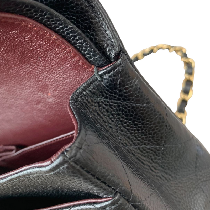 Medium Classic Flap Caviar Black GHW