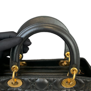 Lady Dior Lambskin Medium Black GHW