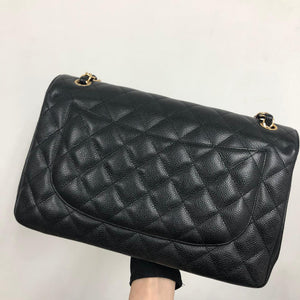 Classic Double Flap Jumbo Bag in Black Caviar with GHW