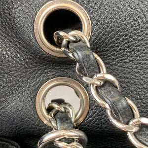 Quilted Double Gusset Washed Caviar black SHW