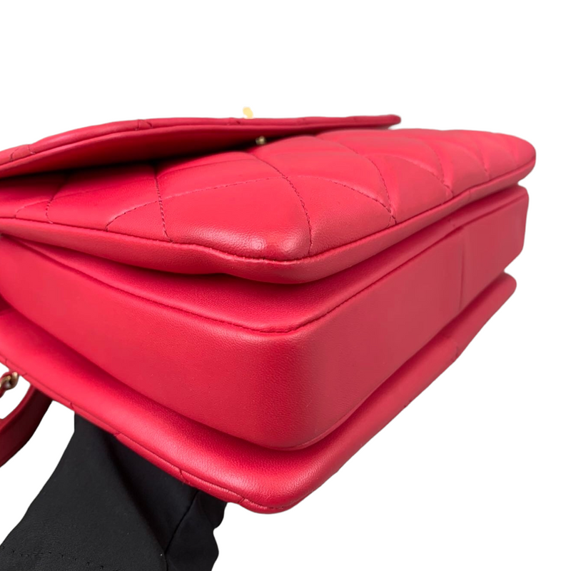 Small Trendy CC Lambskin Red GHW