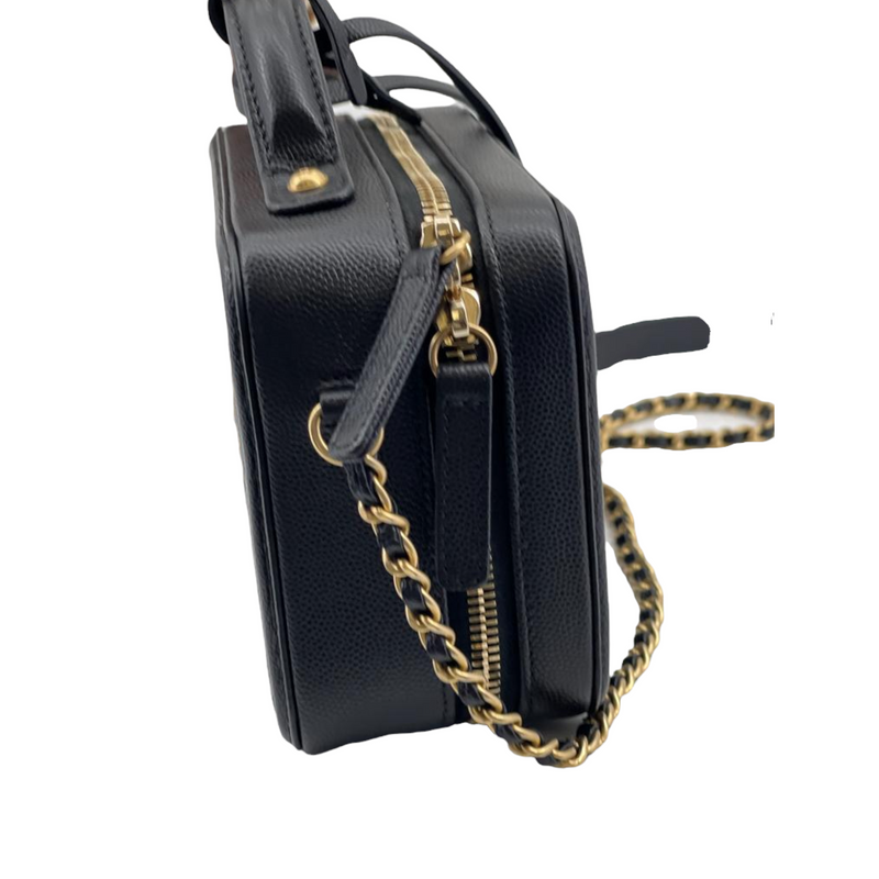 Filigree Vanity Case Caviar Small Black GHW