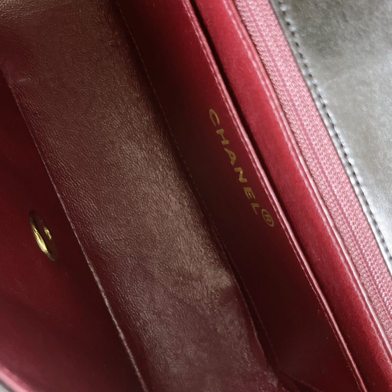 Small Classic Diana flap Black Lambskin GHW