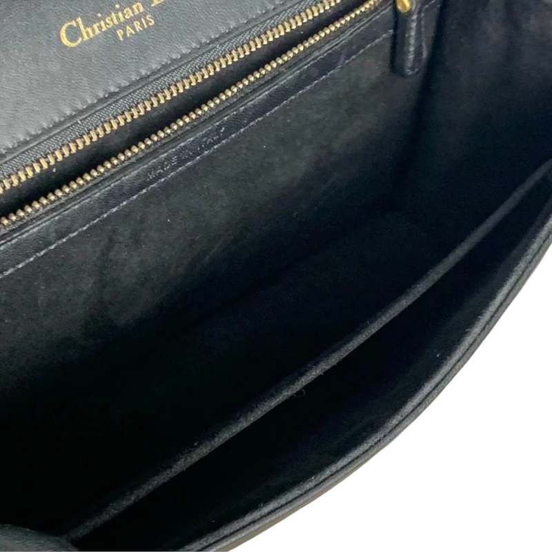 Studded Diorama Bag Medium Leather Black GHW
