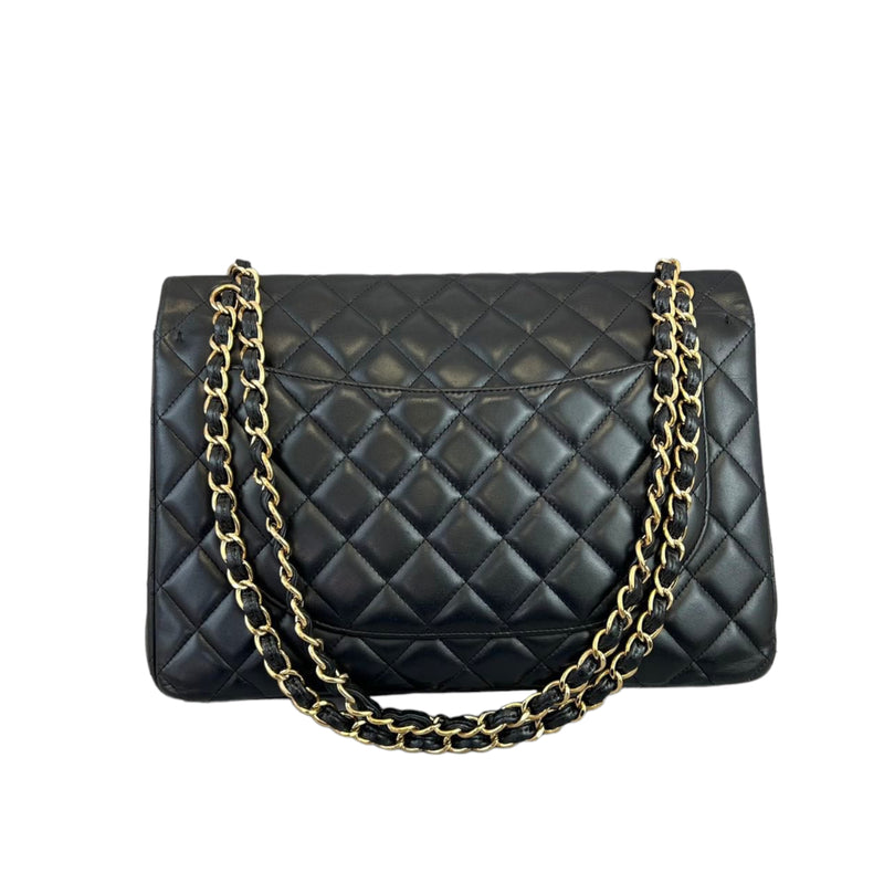 Double Flap Maxi Lambskin Black GHW