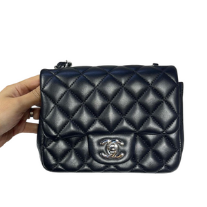 Classic Flap Square Mini Lambskin Black SHW