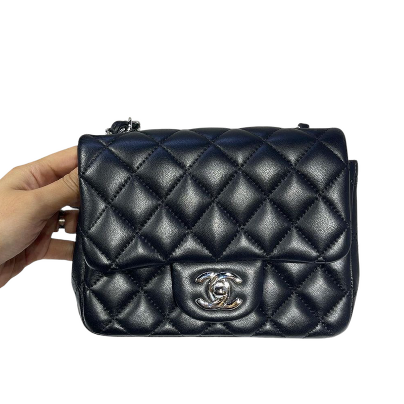 Classic Flap Square Mini Lambskin Black SHW