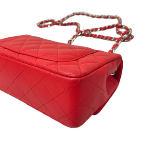 Mini Rectangle Lambskin Red SHW