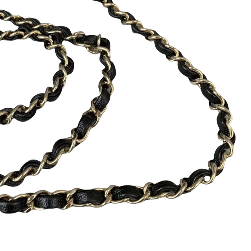 Mini Flap Chevron Caviar Black GHW