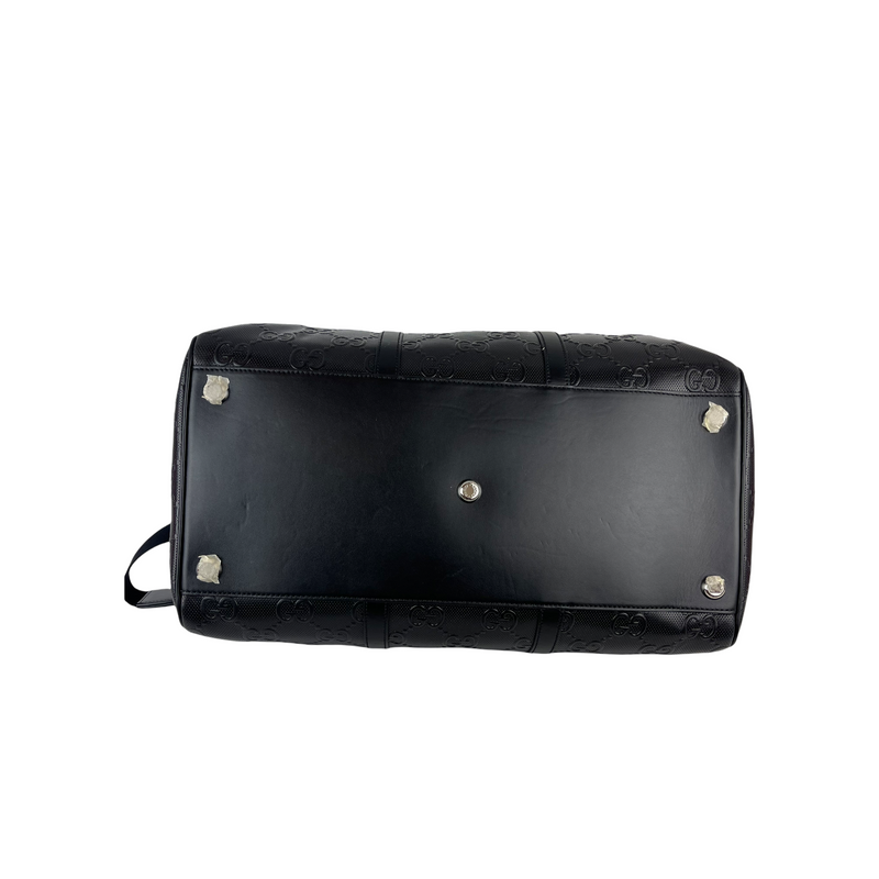 Logo-embossed Holdall Duffle Black SHW