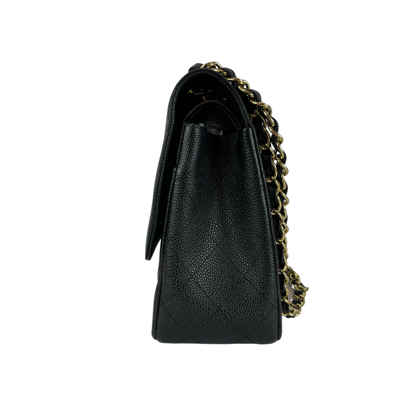 Jumbo Classic Double Flap Caviar Black GHW
