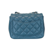 Mini Square Flap Cafskin Quilted Blue Fonce SHW