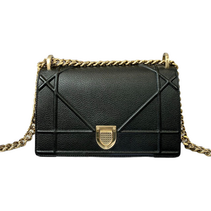 Medium Diorama Leather Black GHW