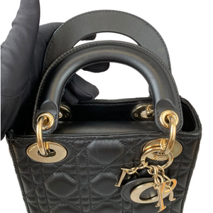 Mini Lady Dior Lambskin Black GHW