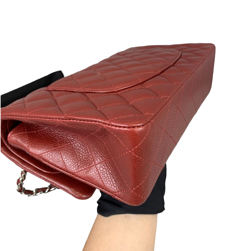 Classic Flap Caviar Medium Maroon SHW