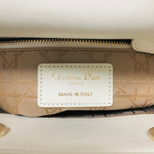 Lady Dior Lucky Badges Cannage Lambskin Small Bag White