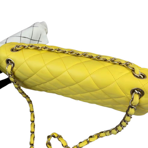 Classic Double Flap Jumbo Lambskin Yellow GHW