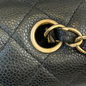Mini Rectangle Flap Caviar Black GHW