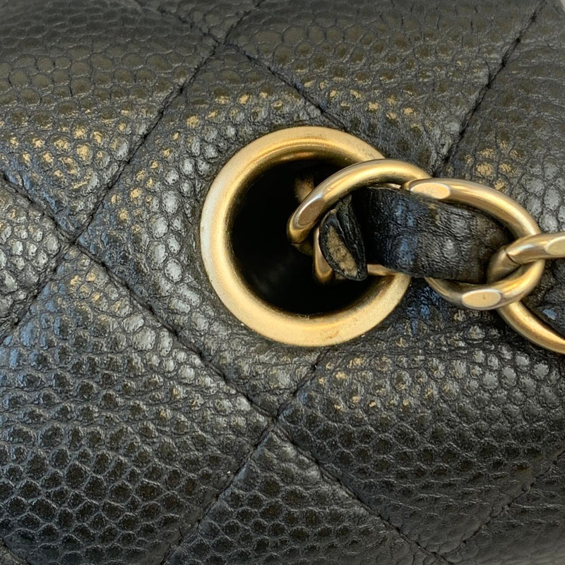 Chanel Black Caviar Mini Classic Square Flap Bag 17 69632