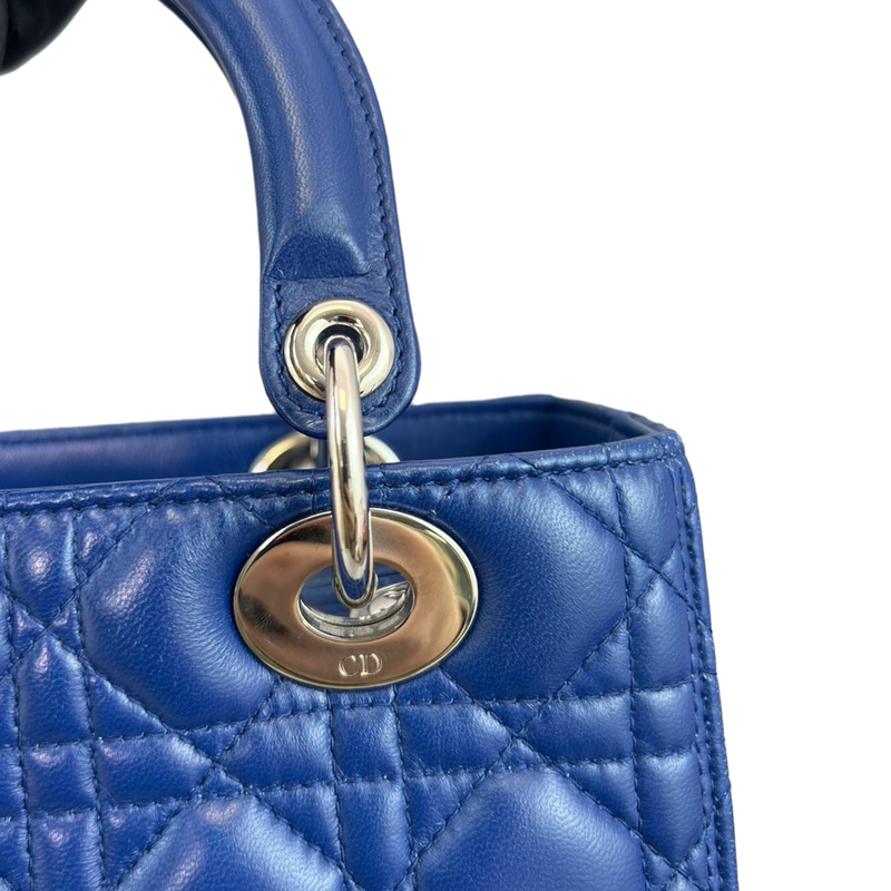 Lady Dior Medium Blue Lambskin SHW