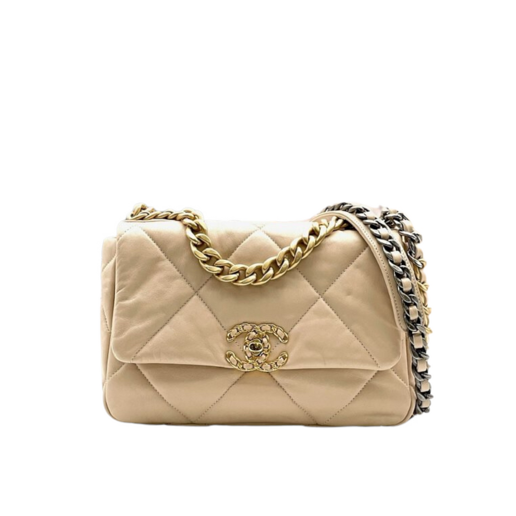 19 Lambskin Beige Small Mixed Hardware