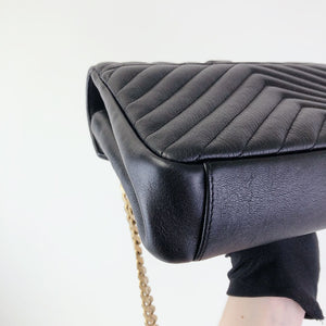 Quilted Medium College Black GHW