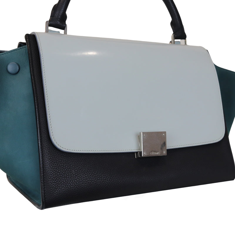 Medium Tricolor Trapeze Satchel