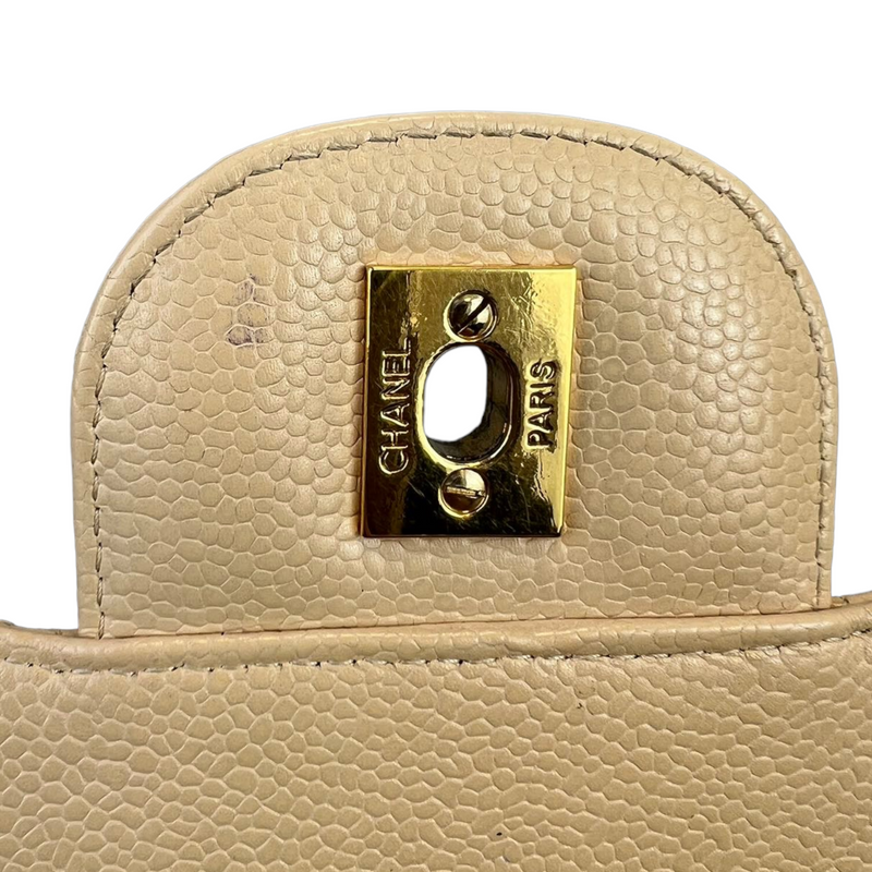Classic single Flap Beige Jumbo SHW