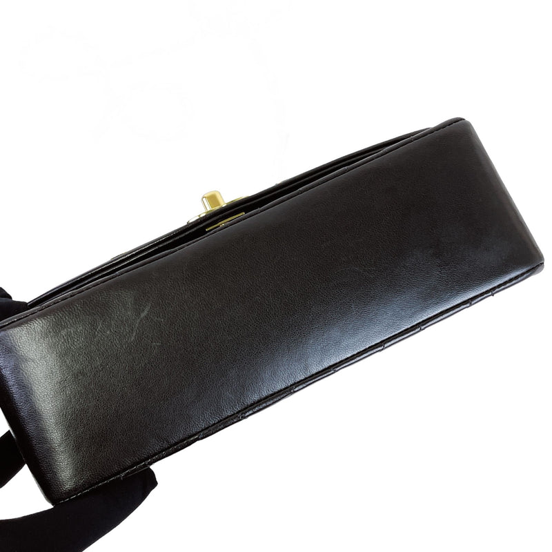 Small Classic Diana flap Black Lambskin GHW