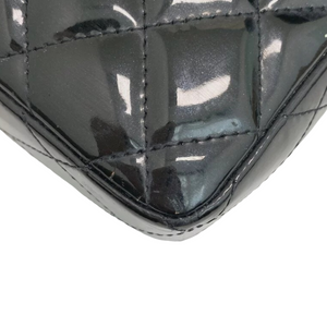 East West Flap Bag Patent Black SHW