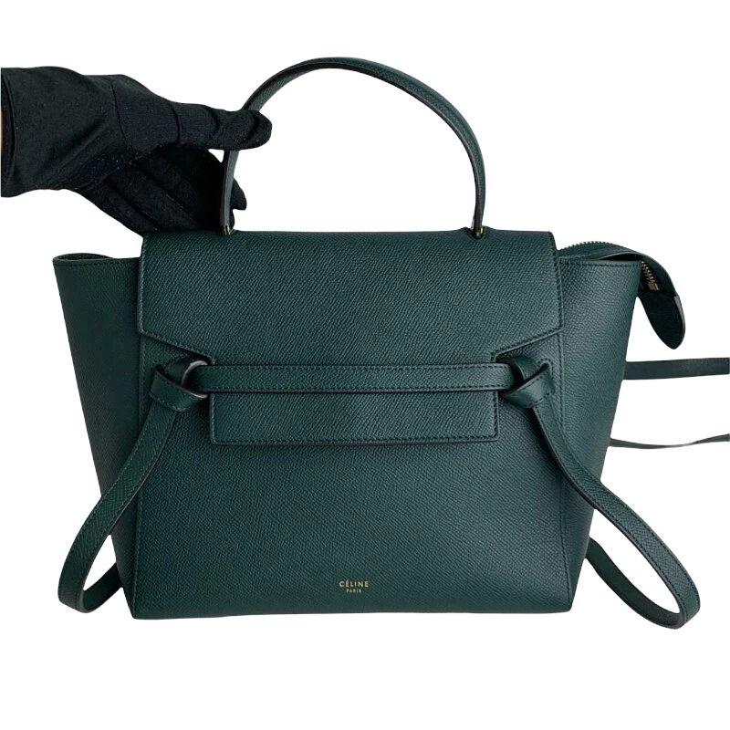 Belt Bag Micro Leather Dark Green GHW