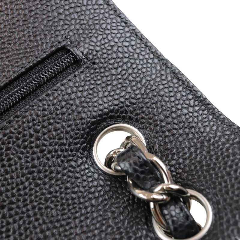 Classic Double Flap Jumbo Black Caviar SHW