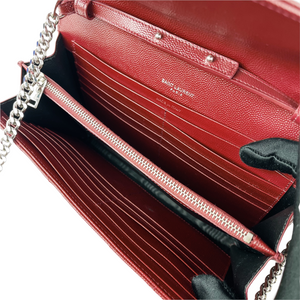 Envelope WOC Small Grained Leather Red SHW