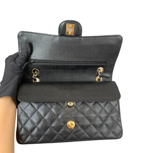 Medium Classic Flap Caviar Black GHW