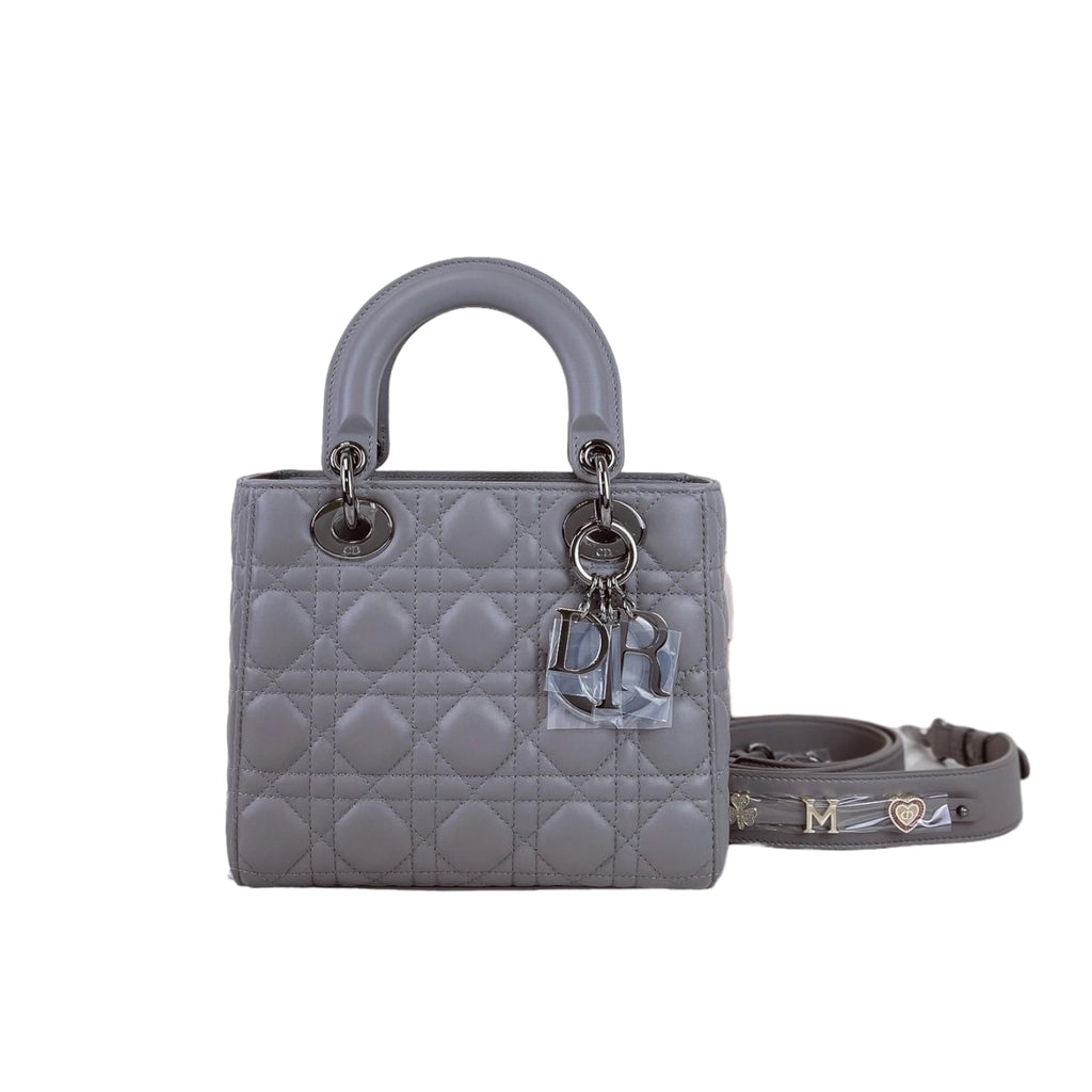 Lady Dior Lambskin Small Grey SHW