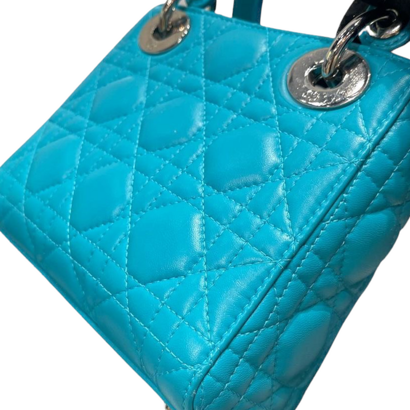 Lady Dior Mini Lambskin Turquoise SHW