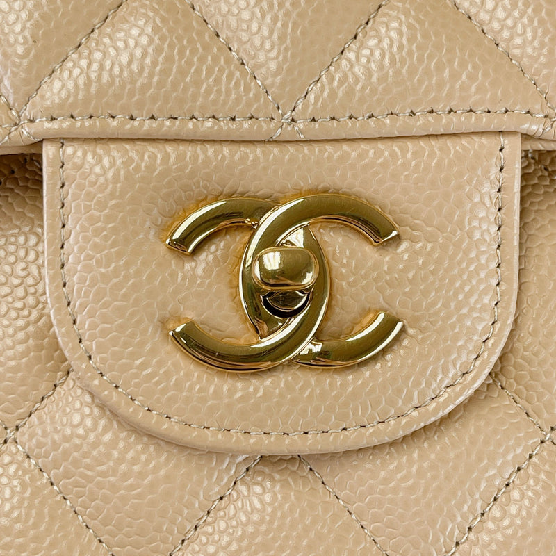 Chanel Jumbo Beige Caviar GHW without box ASL4839