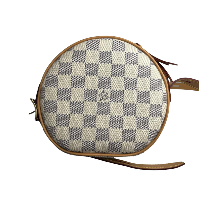 Authentic Louis Vuitton Boite Chapeau Souple PM in Damier Azur Canvas