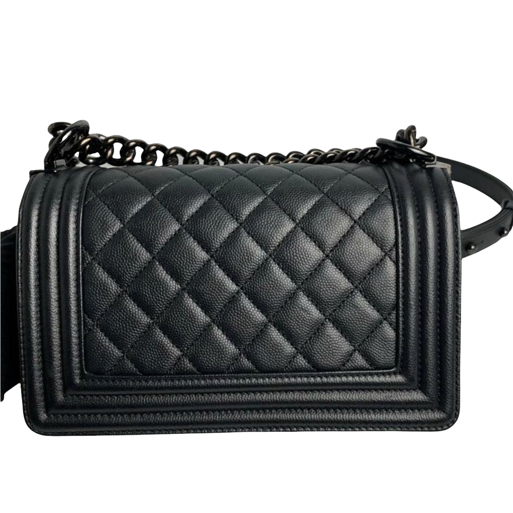 Chanel Boy Bag Small Lambskin Black RHW – Bag Religion