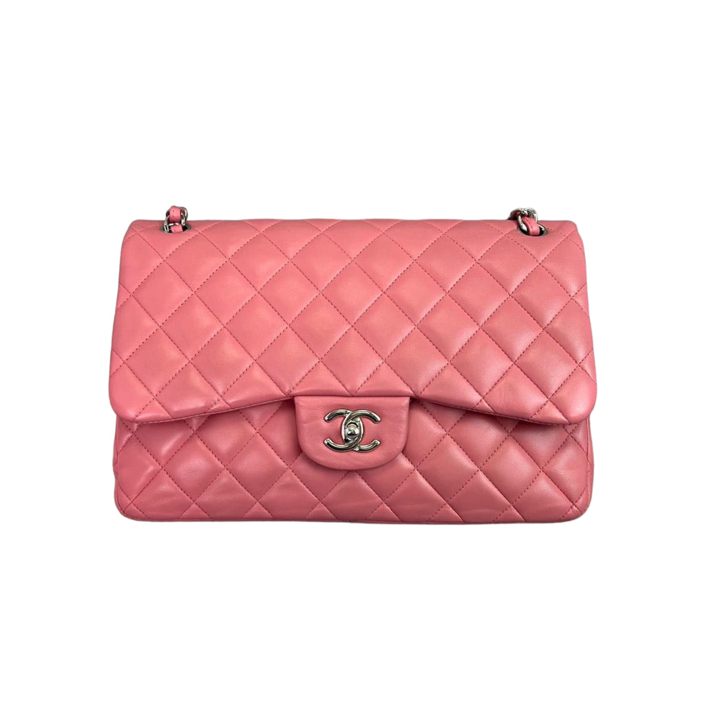 Jumbo Double Flap Lambskin Pink SHW