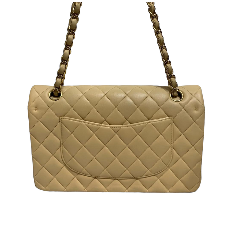 Classic Flap Medium Lambskin Beige GHW