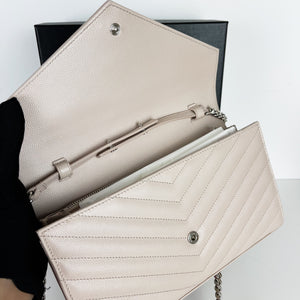 Quilted WOC Grained Leather Beige SHW