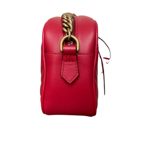 Small GG Marmont Matelassé Red GHW