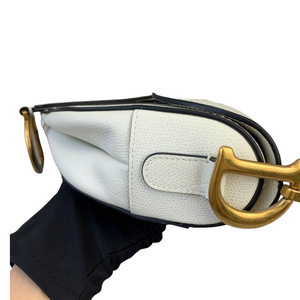 Medium Saddle Calfskin White GHW