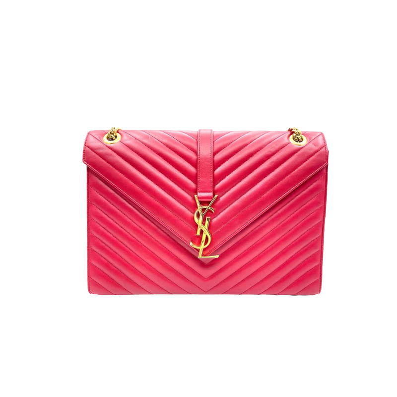 Envelope Large in Chevron Leather Red GHW