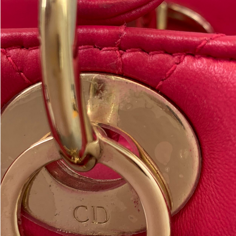 Medium Lady Dior Lambskin Pink GHW