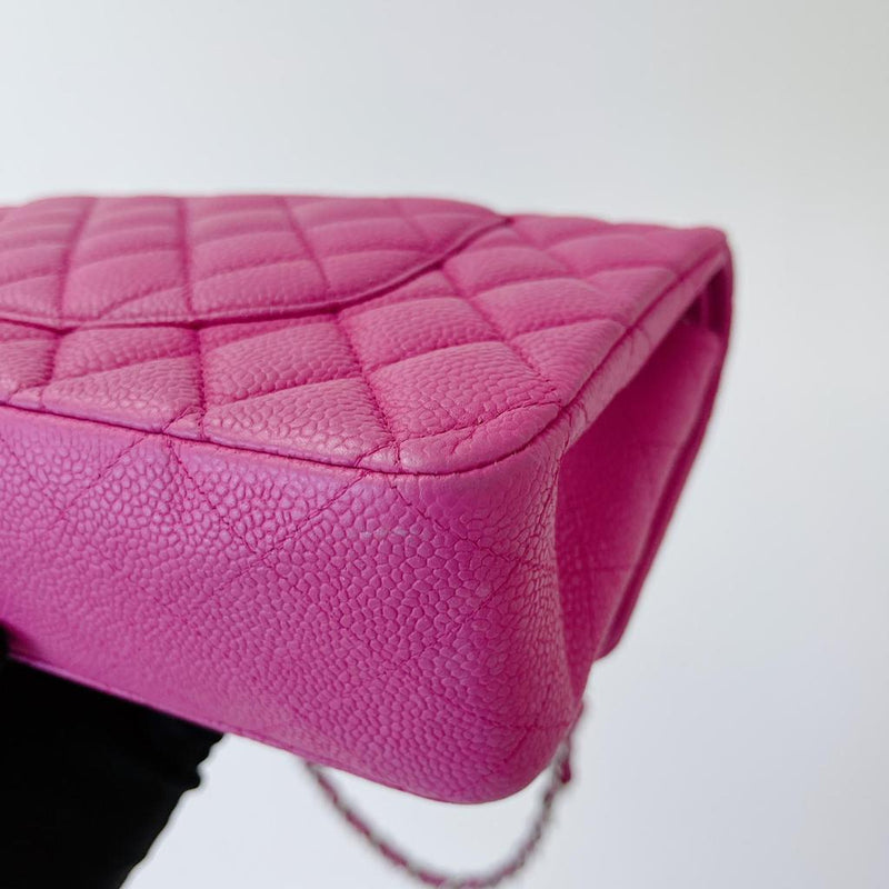Classic Double Flap Matte Caviar Medium Pink SHW